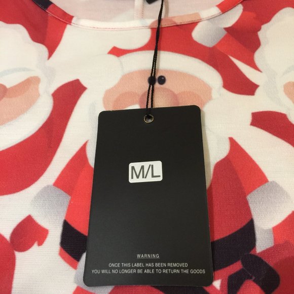 MISSLOOK Tunic Top M/L Holiday Santa Claus Chr… - Picture 14 of 16